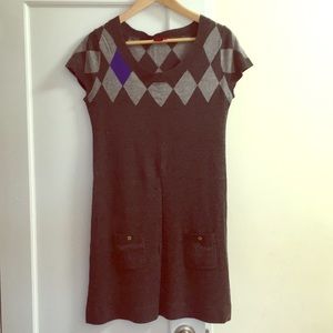 Charcoal gray knit wool dress/tunic